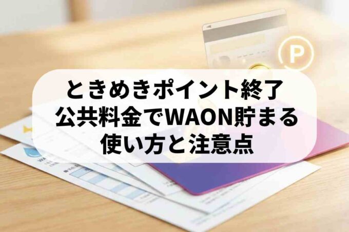 ときめきポイントは終了！公共料金の支払いで貯まる新ポイント活用術