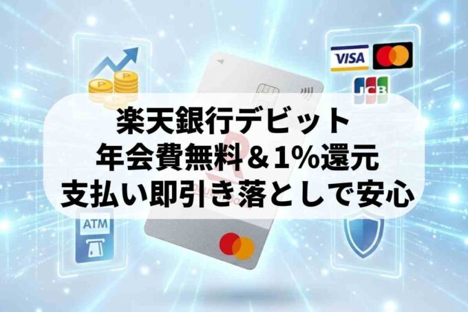 楽天銀行デビットカードは還元率1％！3つのメリットと国際ブランドの選び方