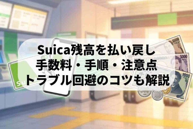 Suica残高を現金化する手順！払い戻しや使い切るコツを解説