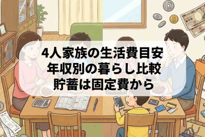 ４人家族の生活費は月31万円で足りる？年収1000万との家計実態を徹底比較！