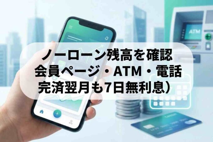 ノーローンの残高照会方法は？７日間無利息に条件はある？