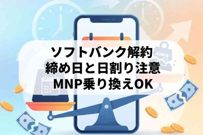 ソフトバンク解約は日割りになる？損しないタイミングと最新の注意点